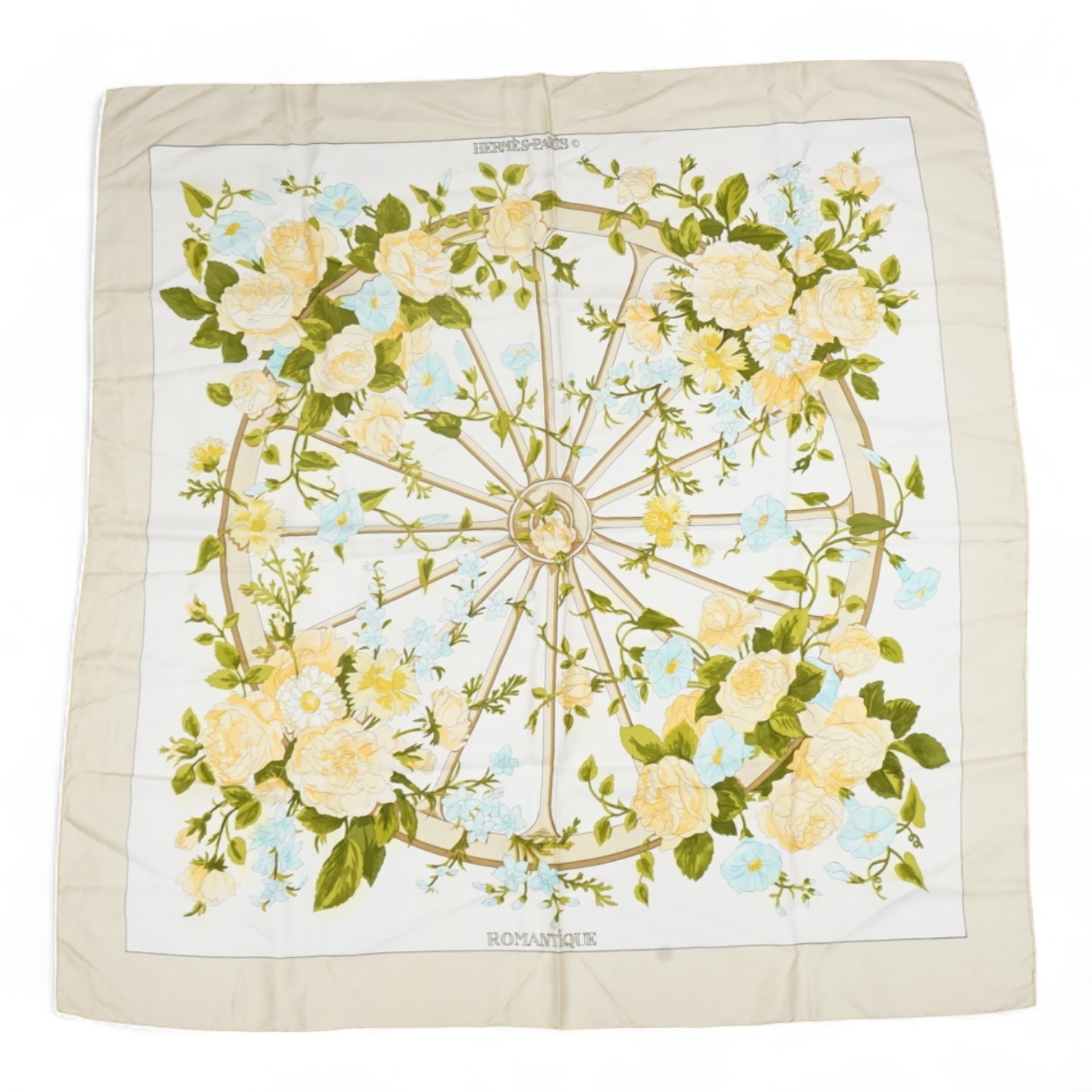 A Hermes Carre 90 Romantique silk scarf